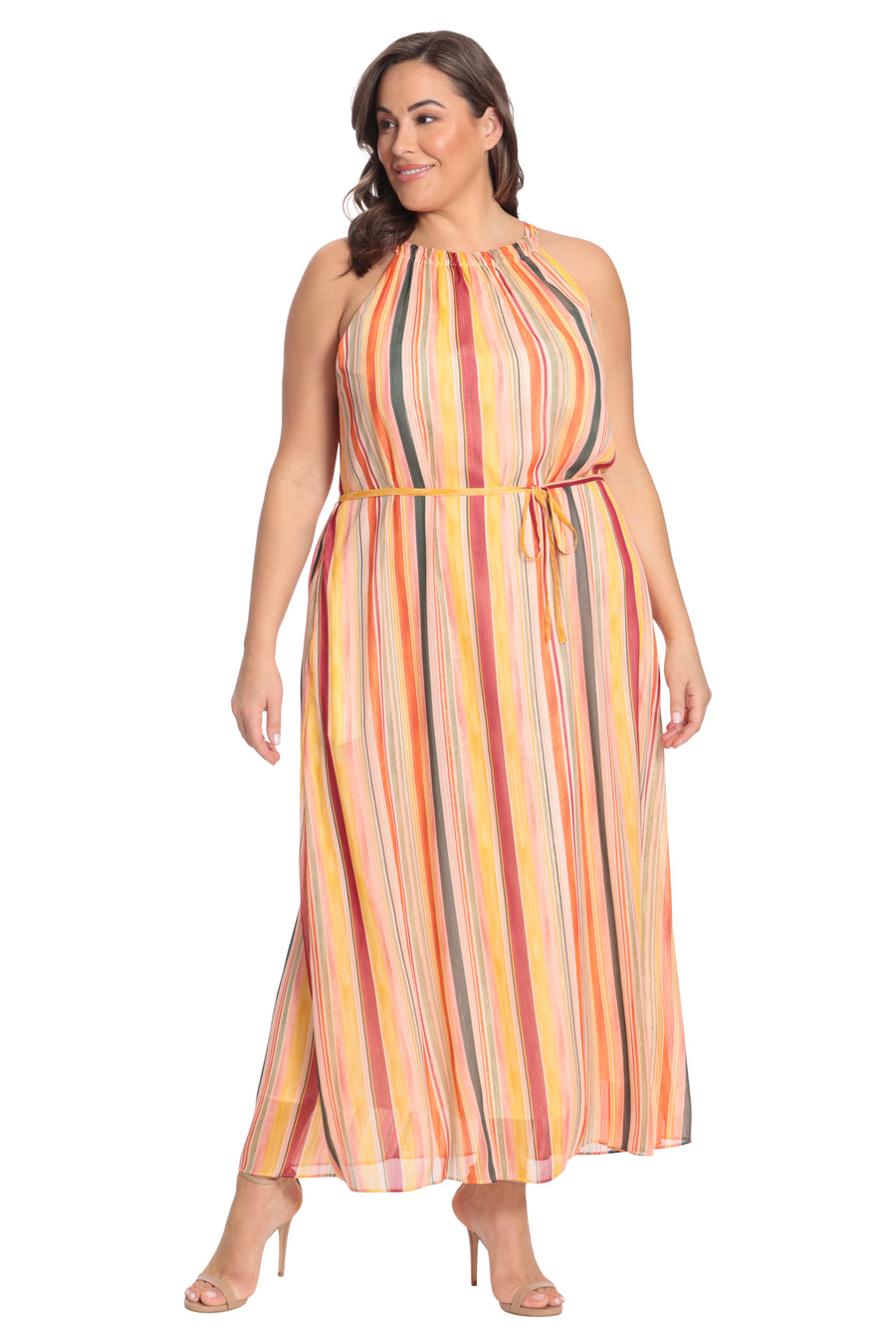 Layla Halter Stripe Maxi in Seville Stripe - FINAL SALE