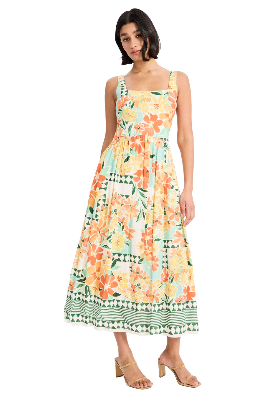 Elene Sleeveless Square Neck Midi