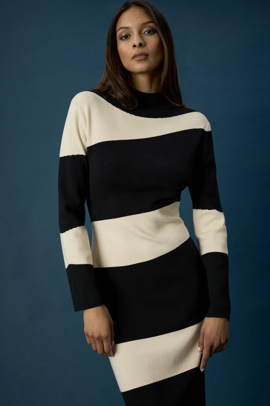 Ani Color Block Sweater Midi Dress
