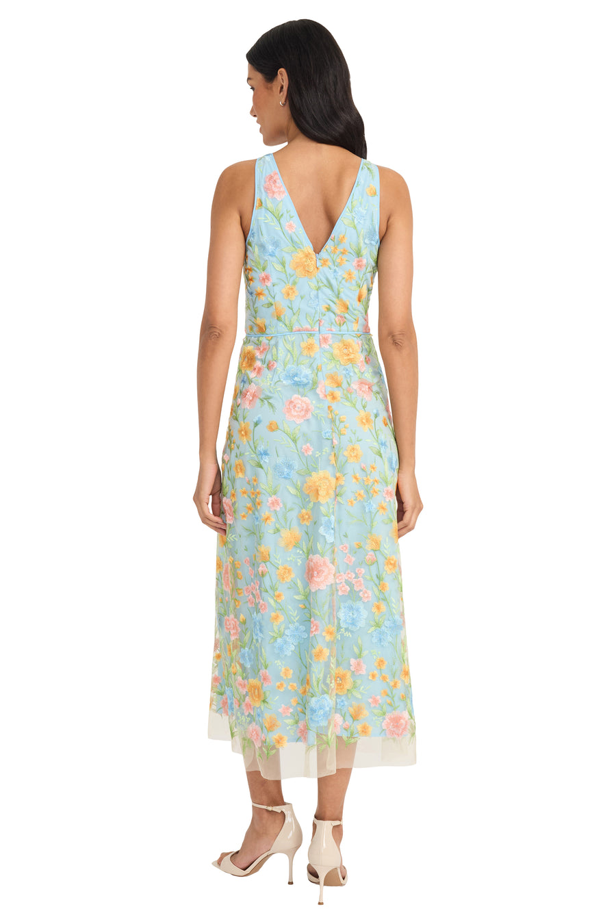 Constance Midi Sheath Dress in Bouquet Embroidery