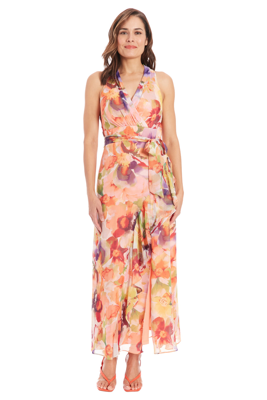 Amberlyn Halter Maxi in Pansy Blast