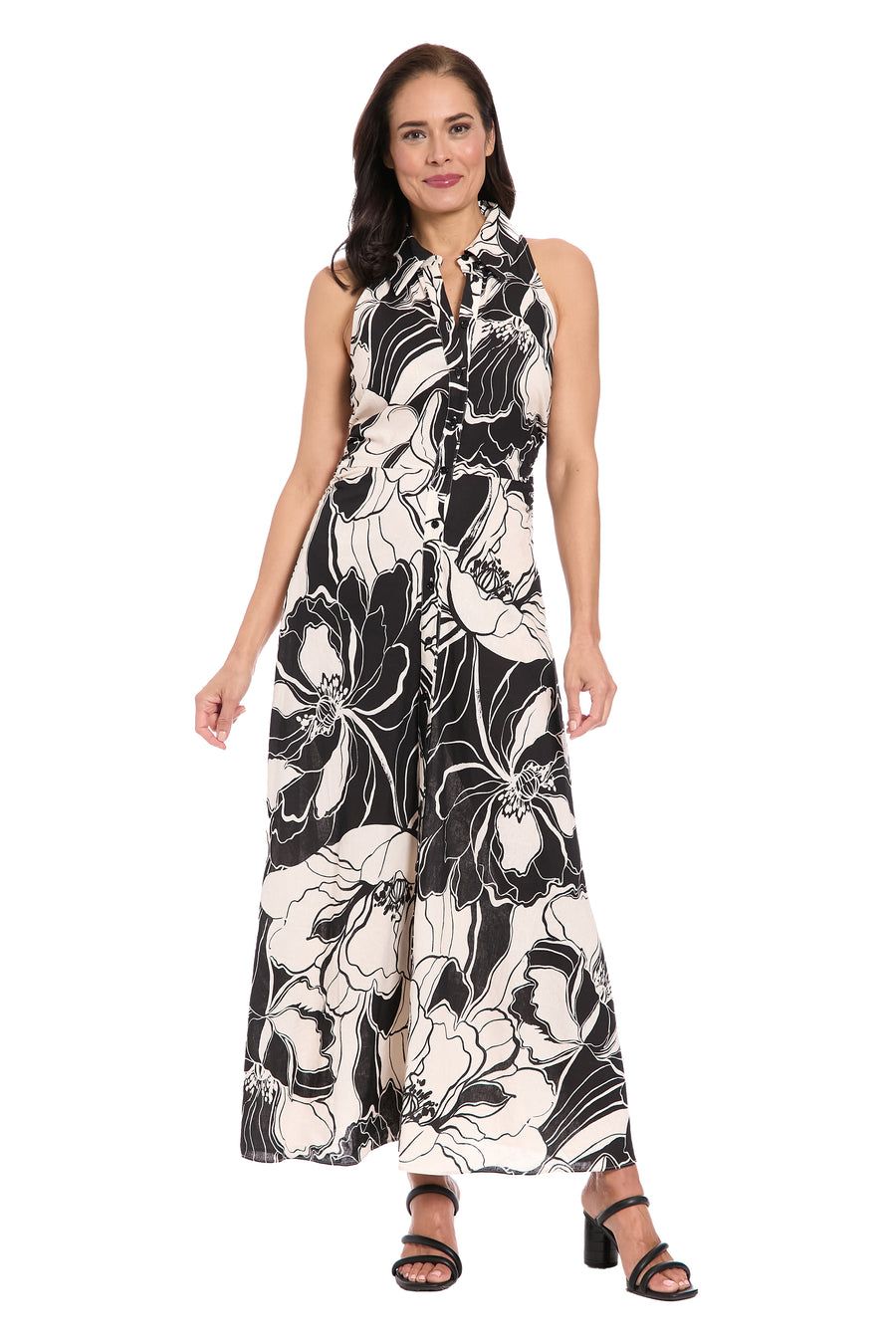 Mathilda Sleeveless Shirtdress in Linen Rayon