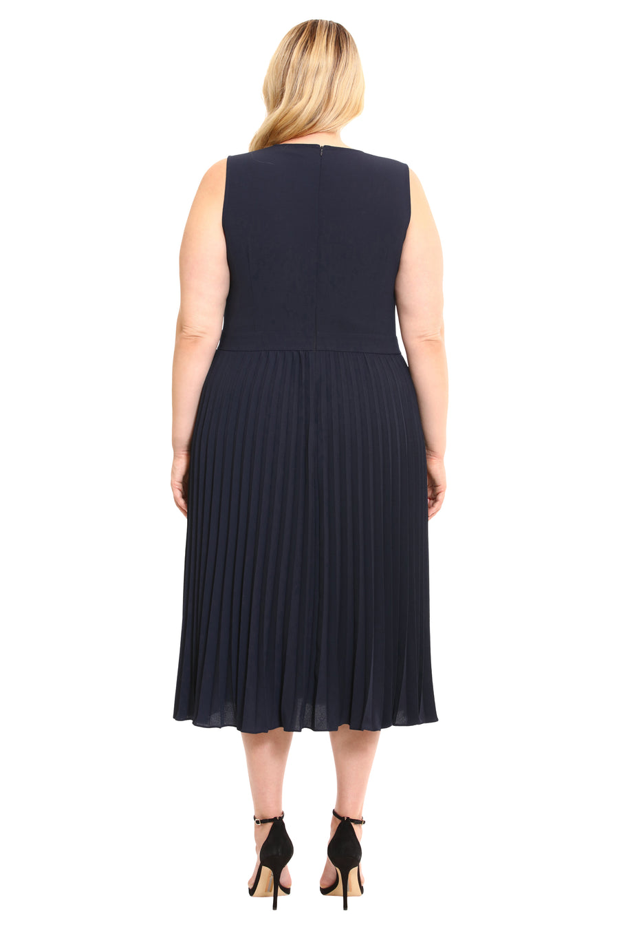 Robe Plissée Longue Femme Soprano - Bleu Marine - Taille S - Sans étiquettes