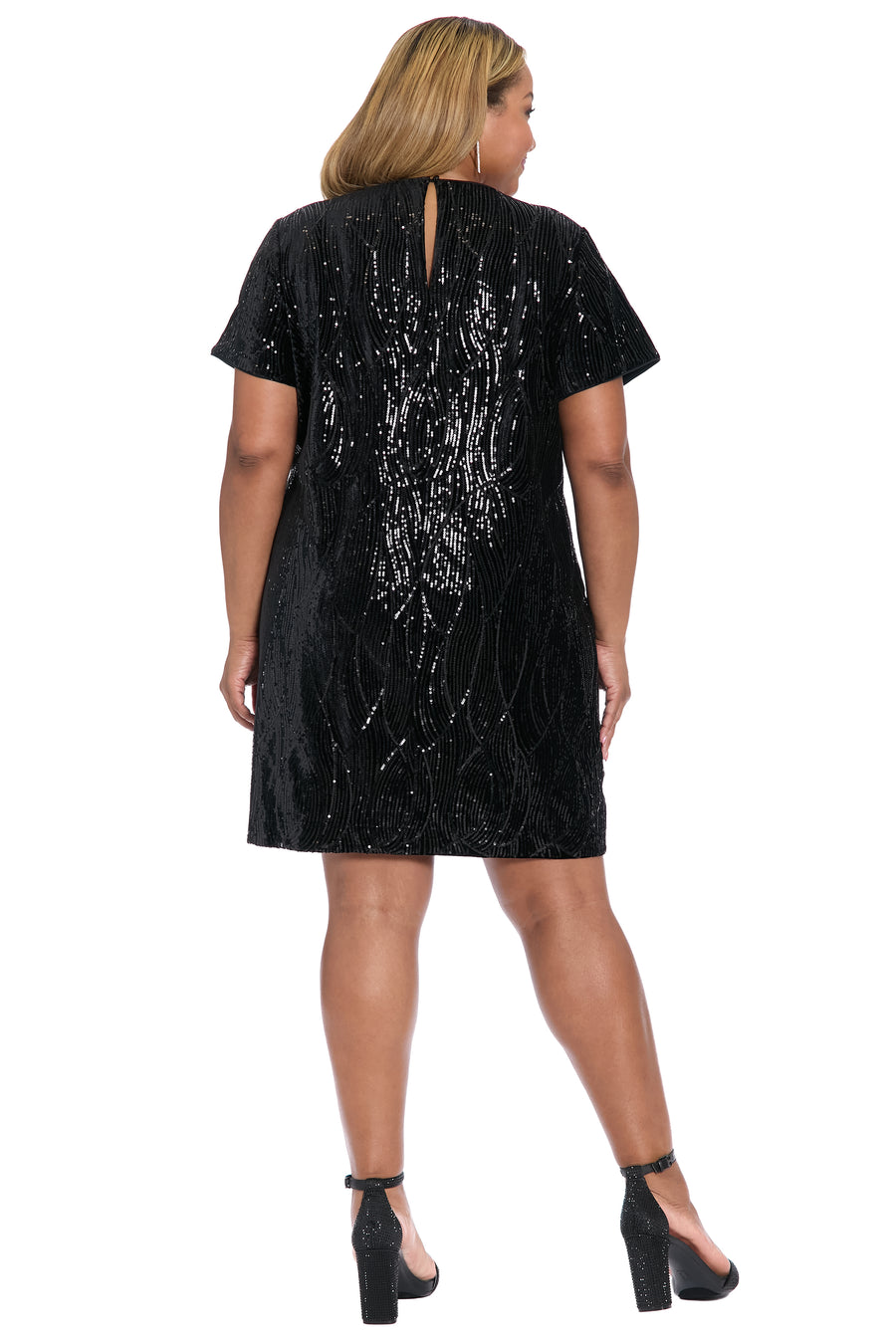 Amada Sequin T-shirt Dress in Opulent Waves