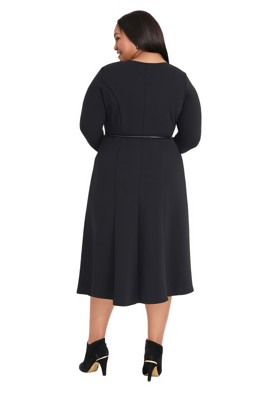 Elea Long Sleeve Midi Dress with Belt