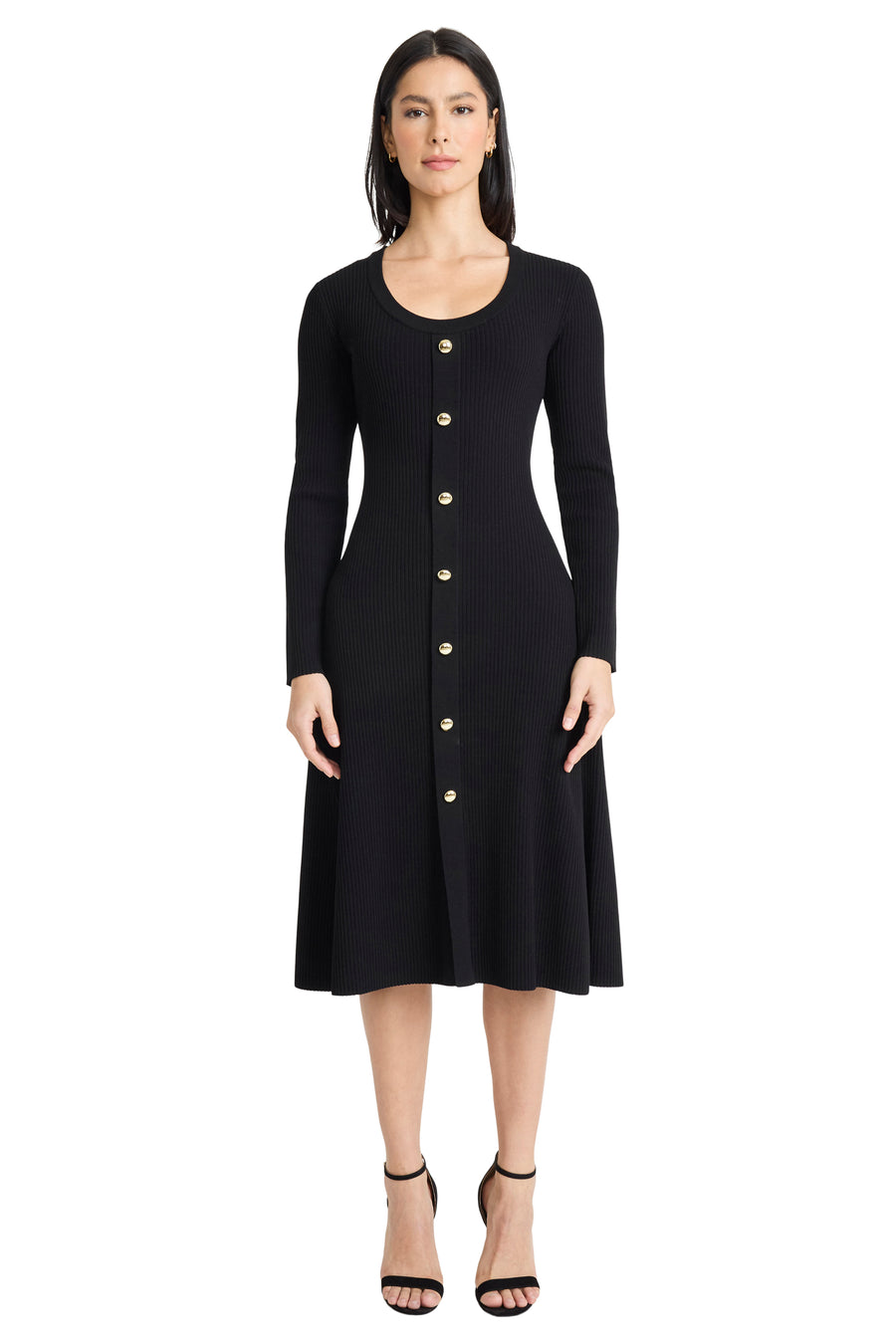Amal Button Front Sweater Dress