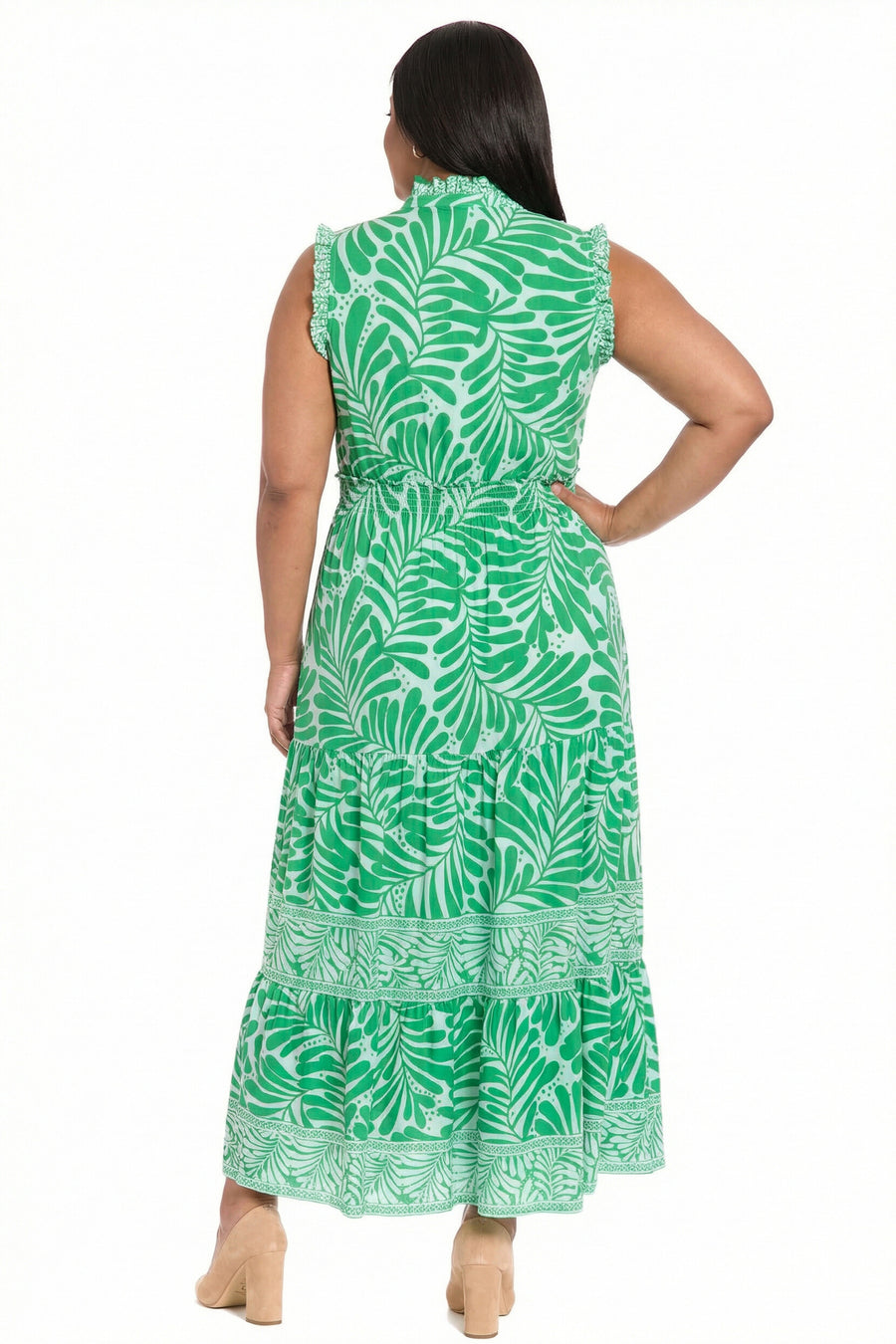 Consuela Sleeveless Maxi in Leaf Print