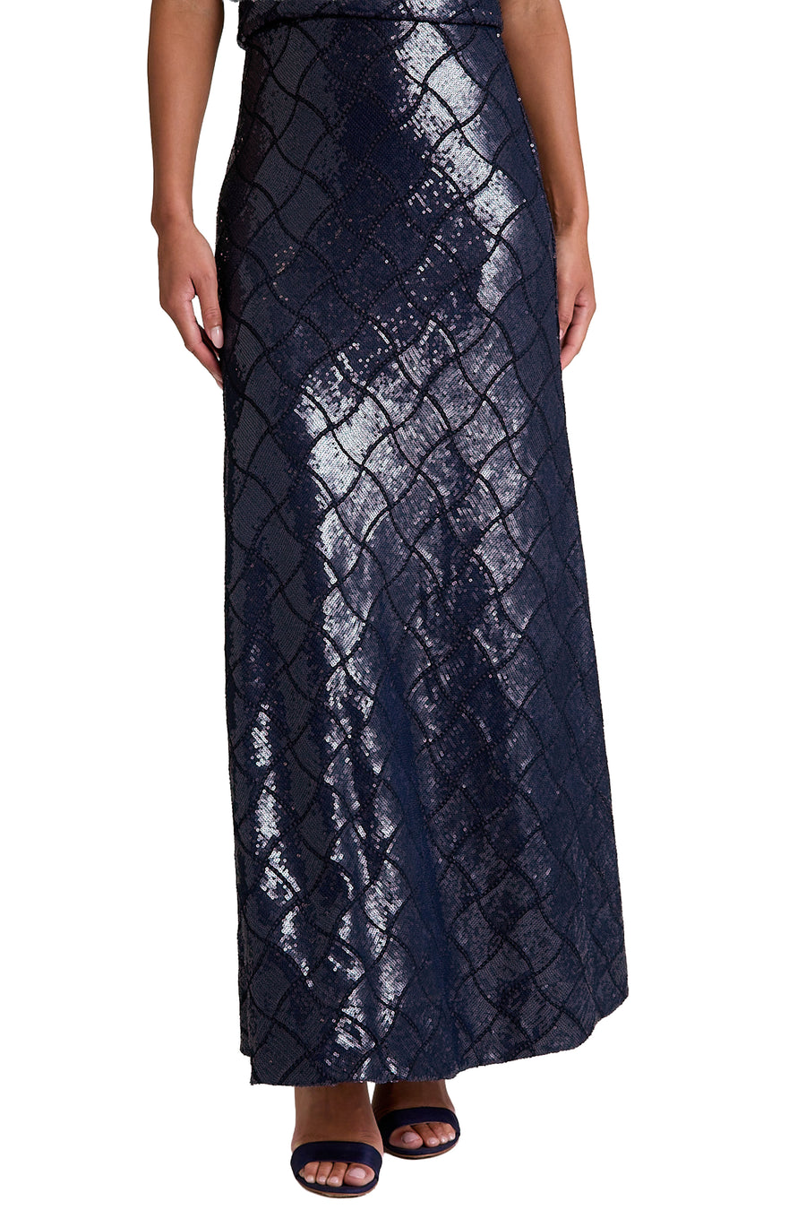Bryant Diamond Sequin Floor Length Skirt