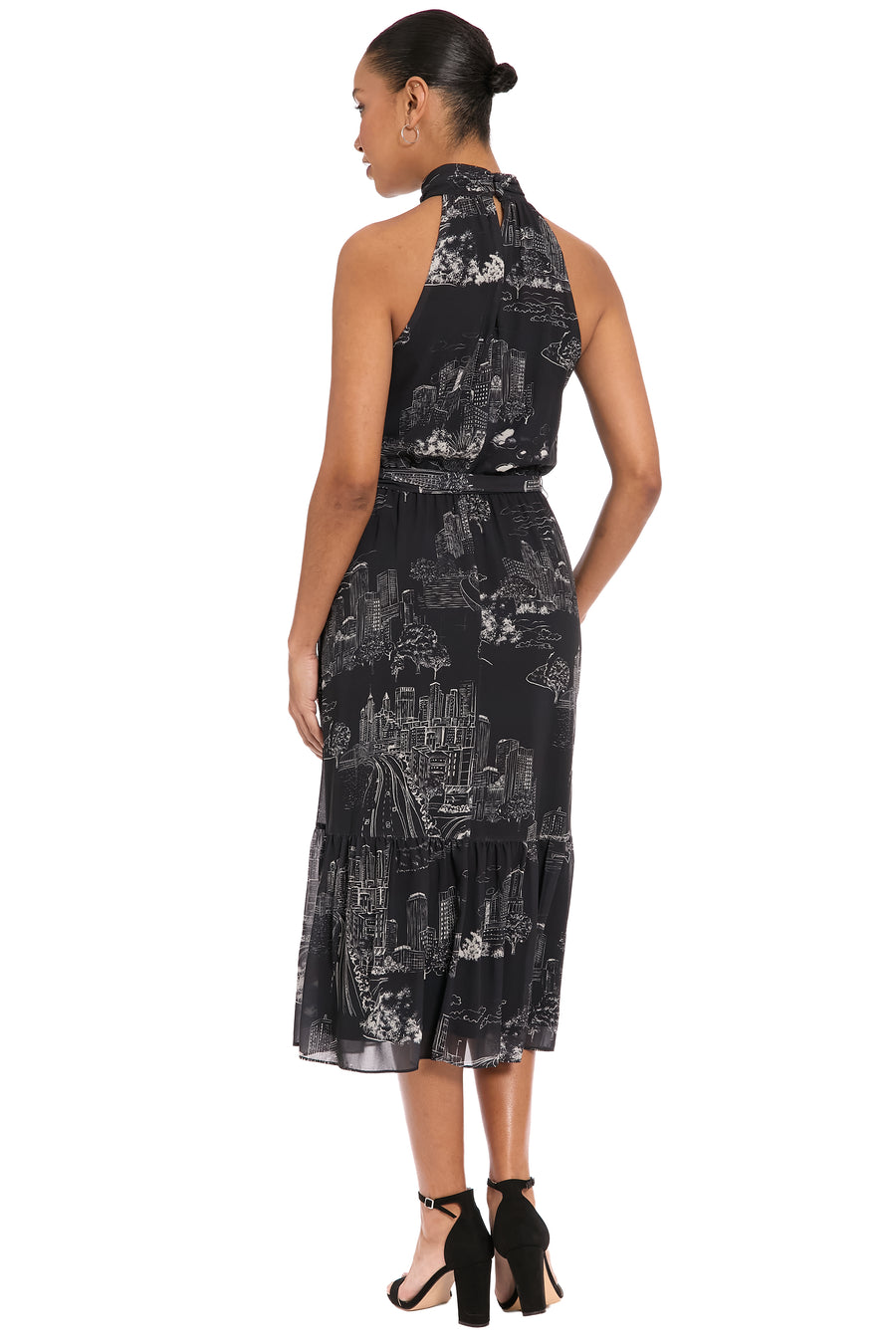 Elina Halter Ruffle Midi in Printed Toile