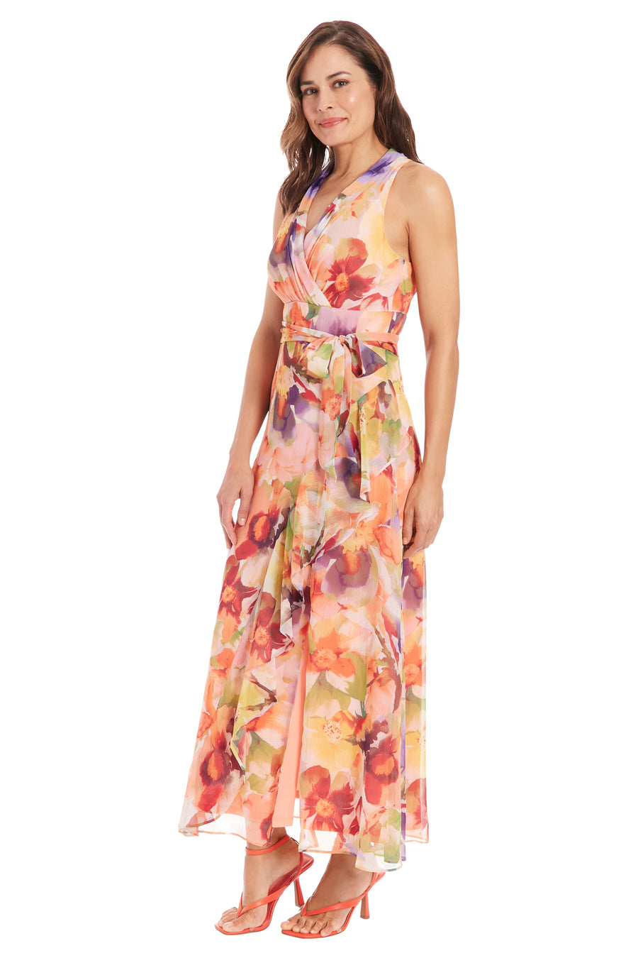 Amberlyn Halter Maxi in Pansy Blast