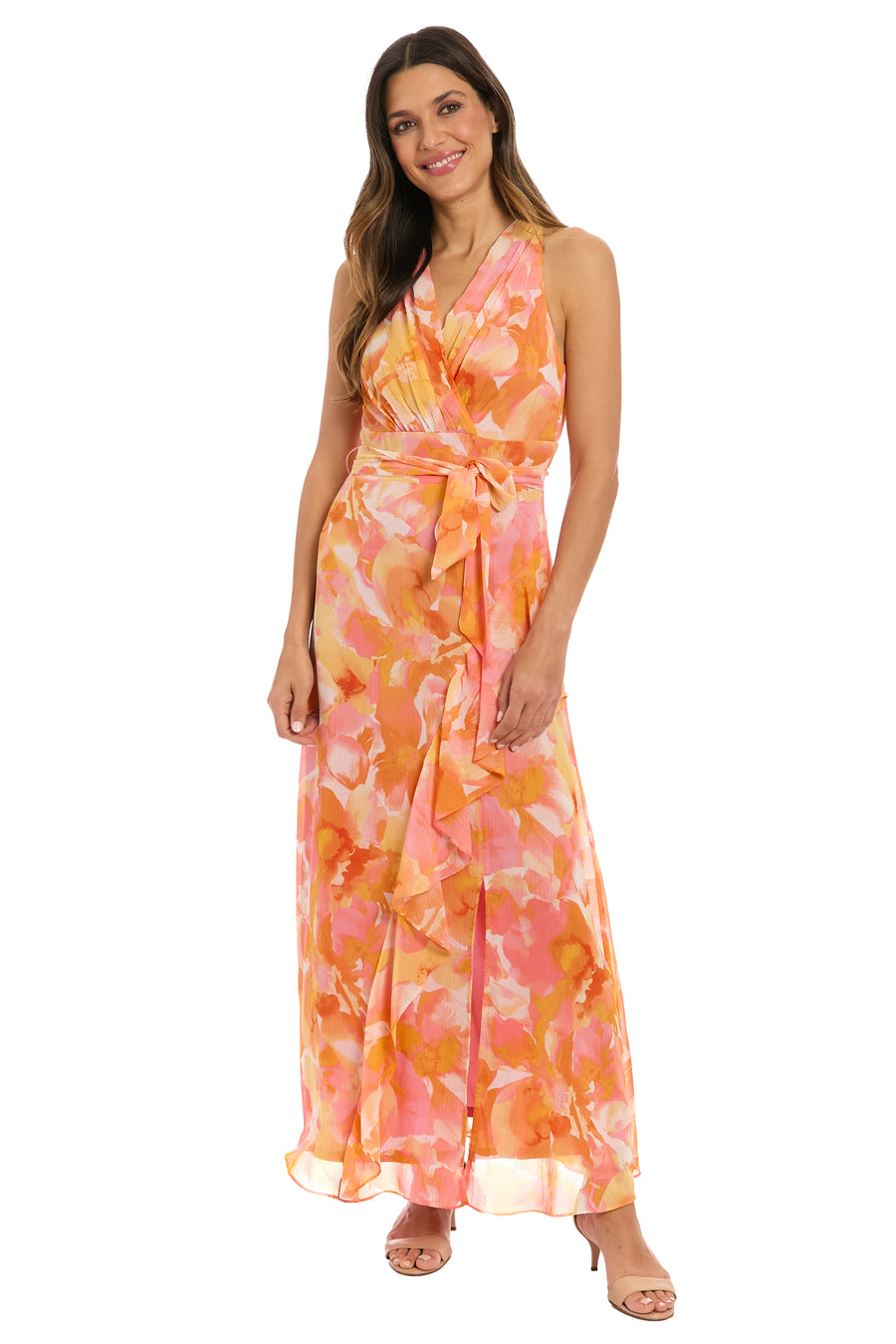Amberlyn Halter Maxi in Pansy Blast