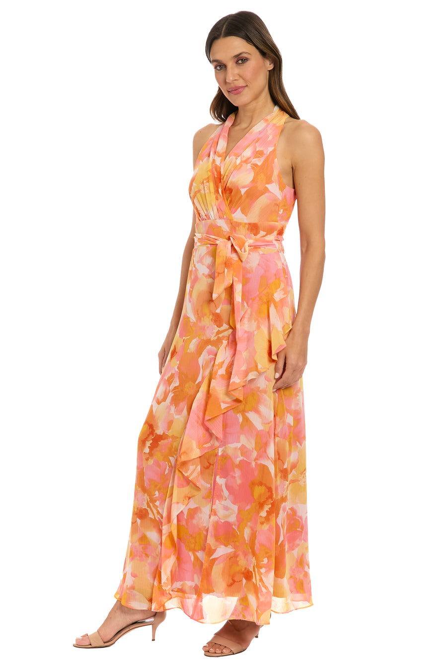Amberlyn Halter Maxi in Pansy Blast