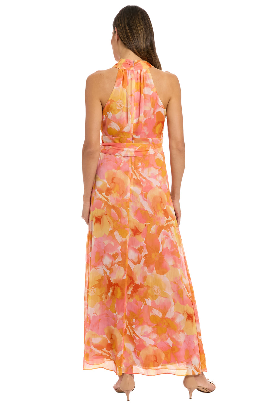 Amberlyn Halter Maxi in Pansy Blast
