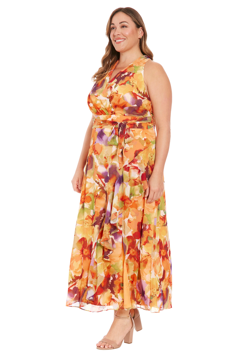 Amberlyn Halter Maxi in Pansy Blast