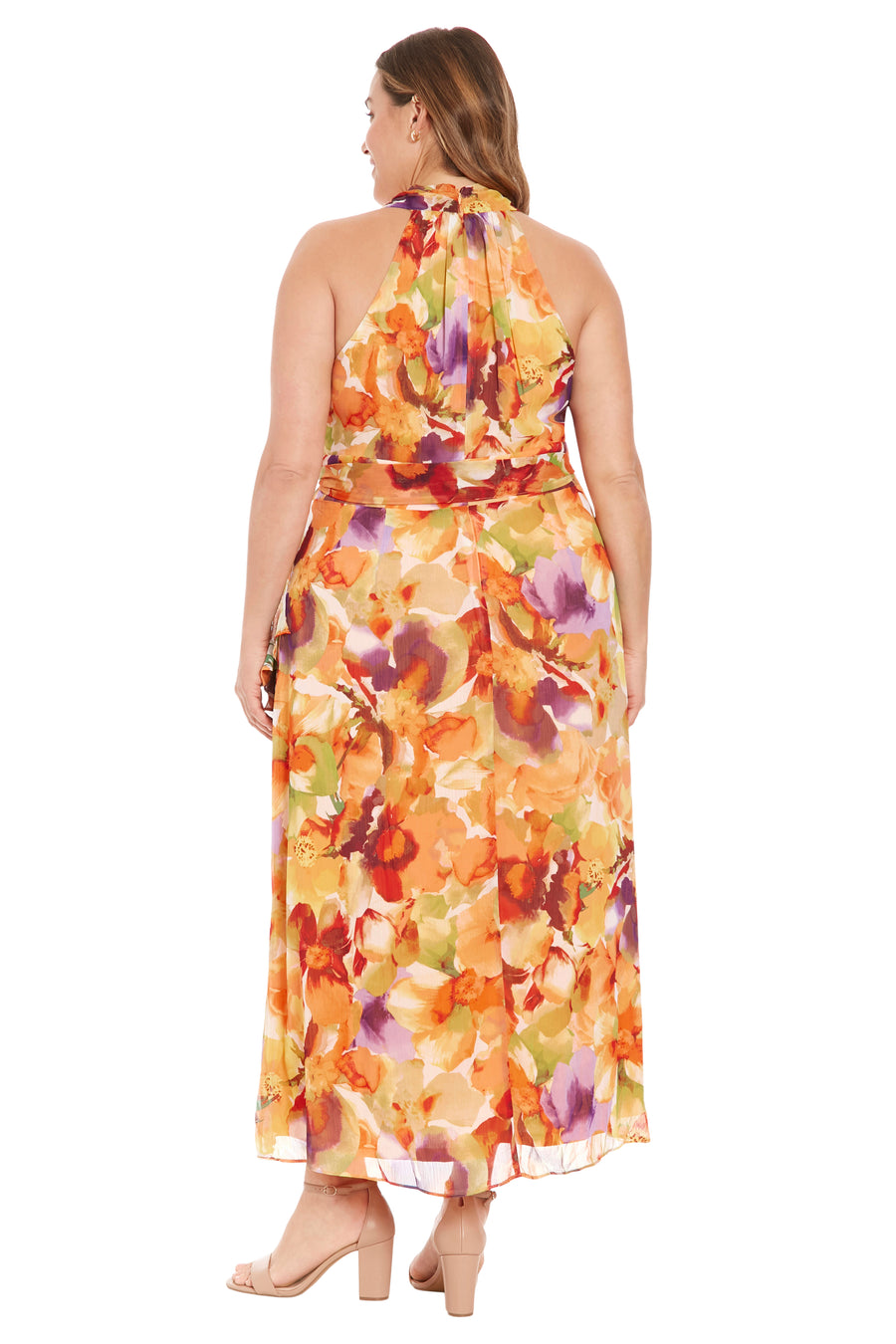 Amberlyn Halter Maxi in Pansy Blast