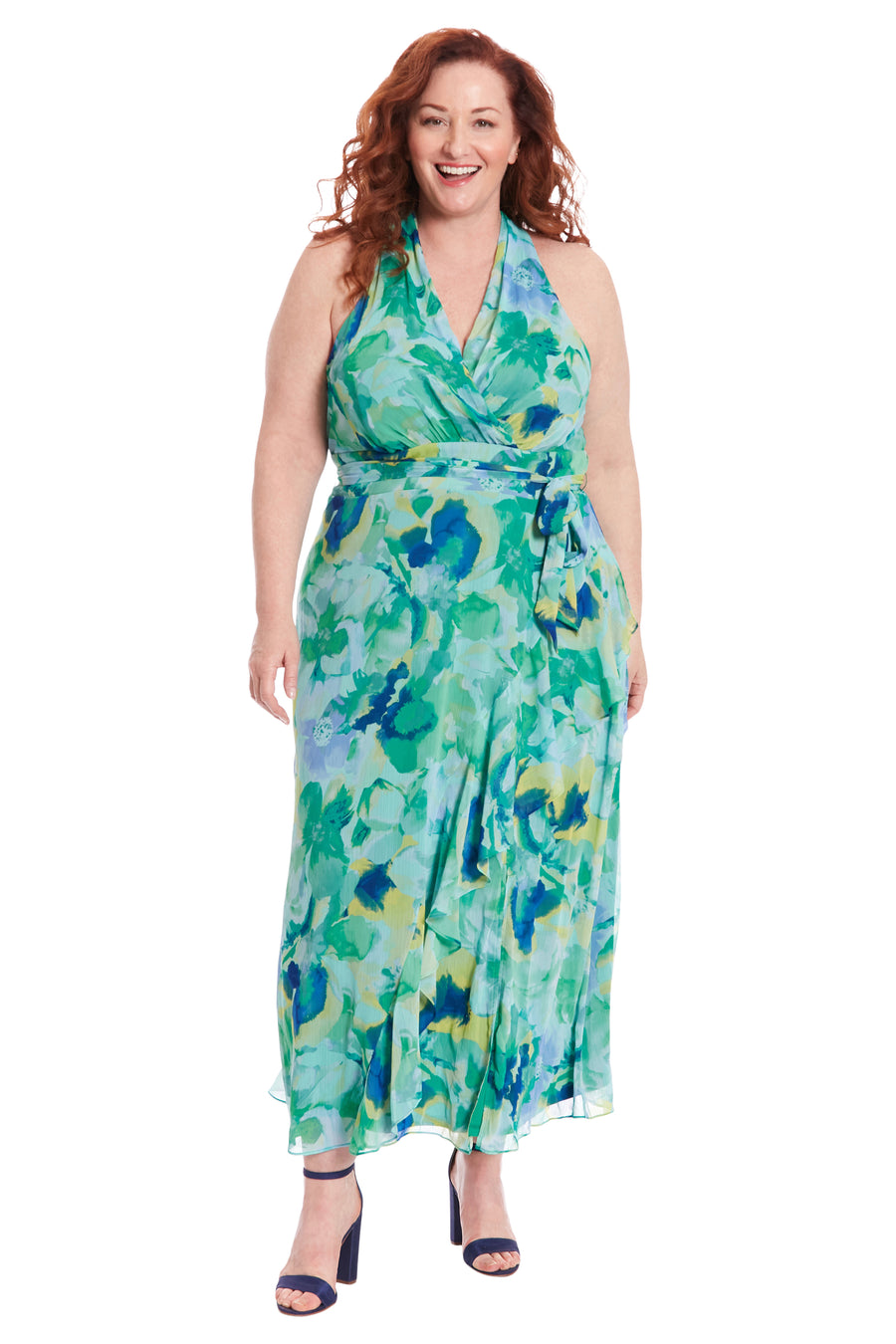 Amberlyn Halter Maxi in Pansy Blast