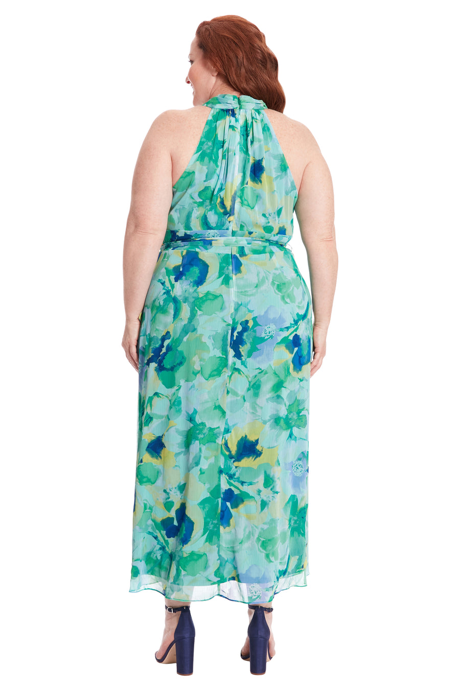 Amberlyn Halter Maxi in Pansy Blast