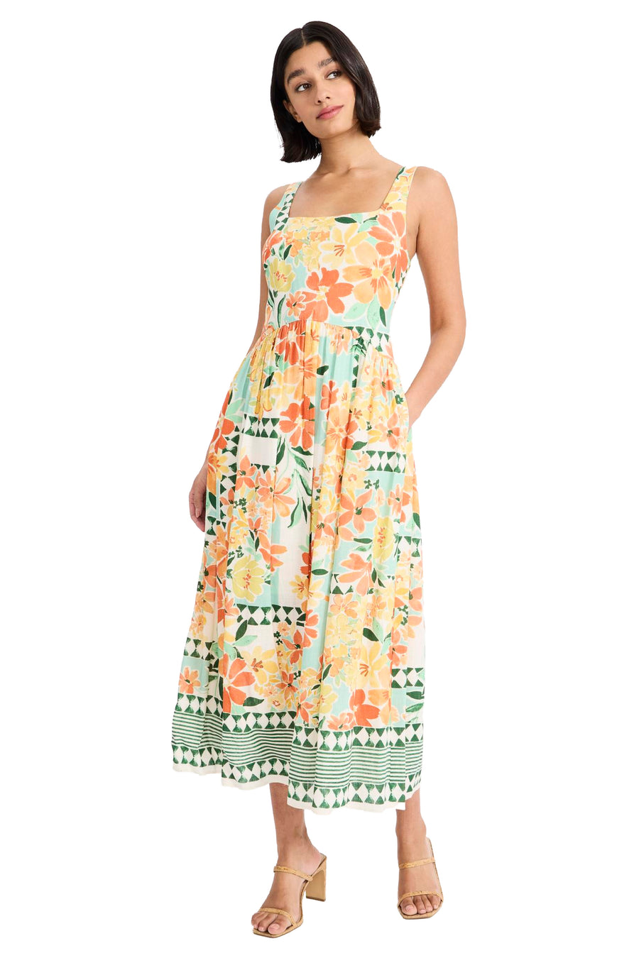 Elene Sleeveless Square Neck Midi