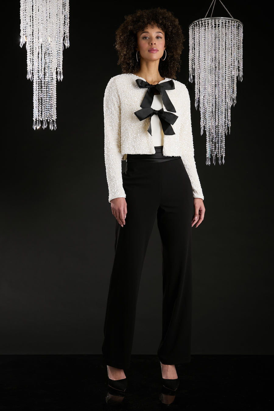 Kennedy Sequin Bow Cardigan