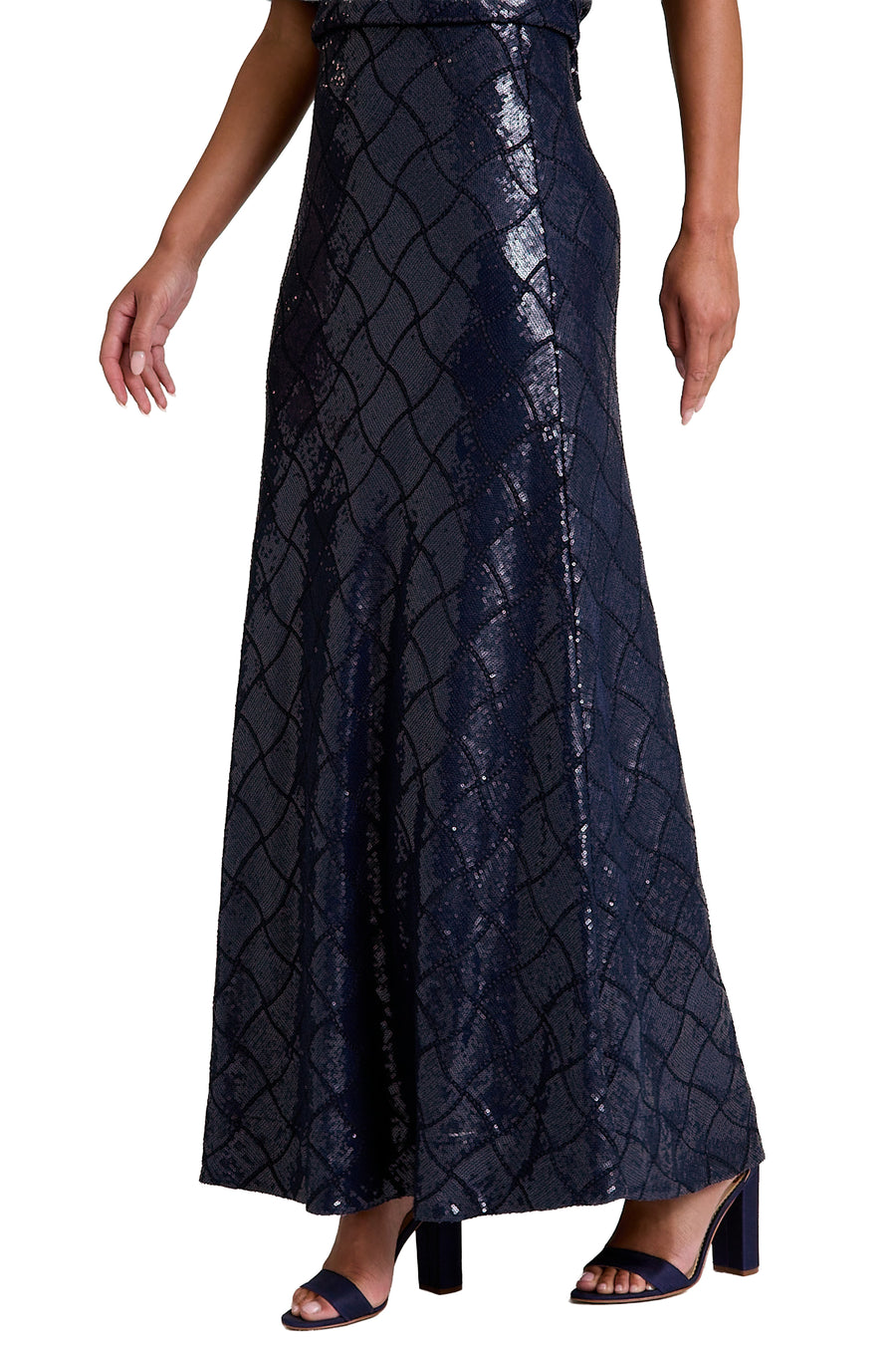 Bryant Diamond Sequin Floor Length Skirt