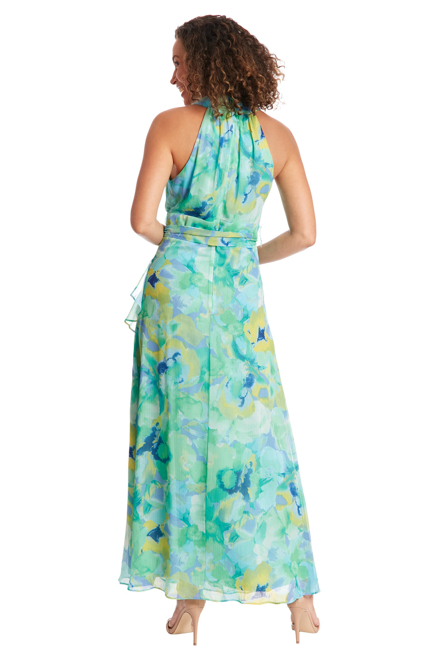 Amberlyn Halter Maxi in Pansy Blast