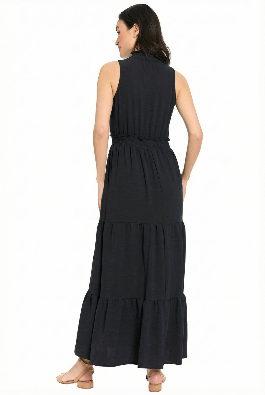 Scout Ruffle Neck Sleeveless Tiered Maxi
