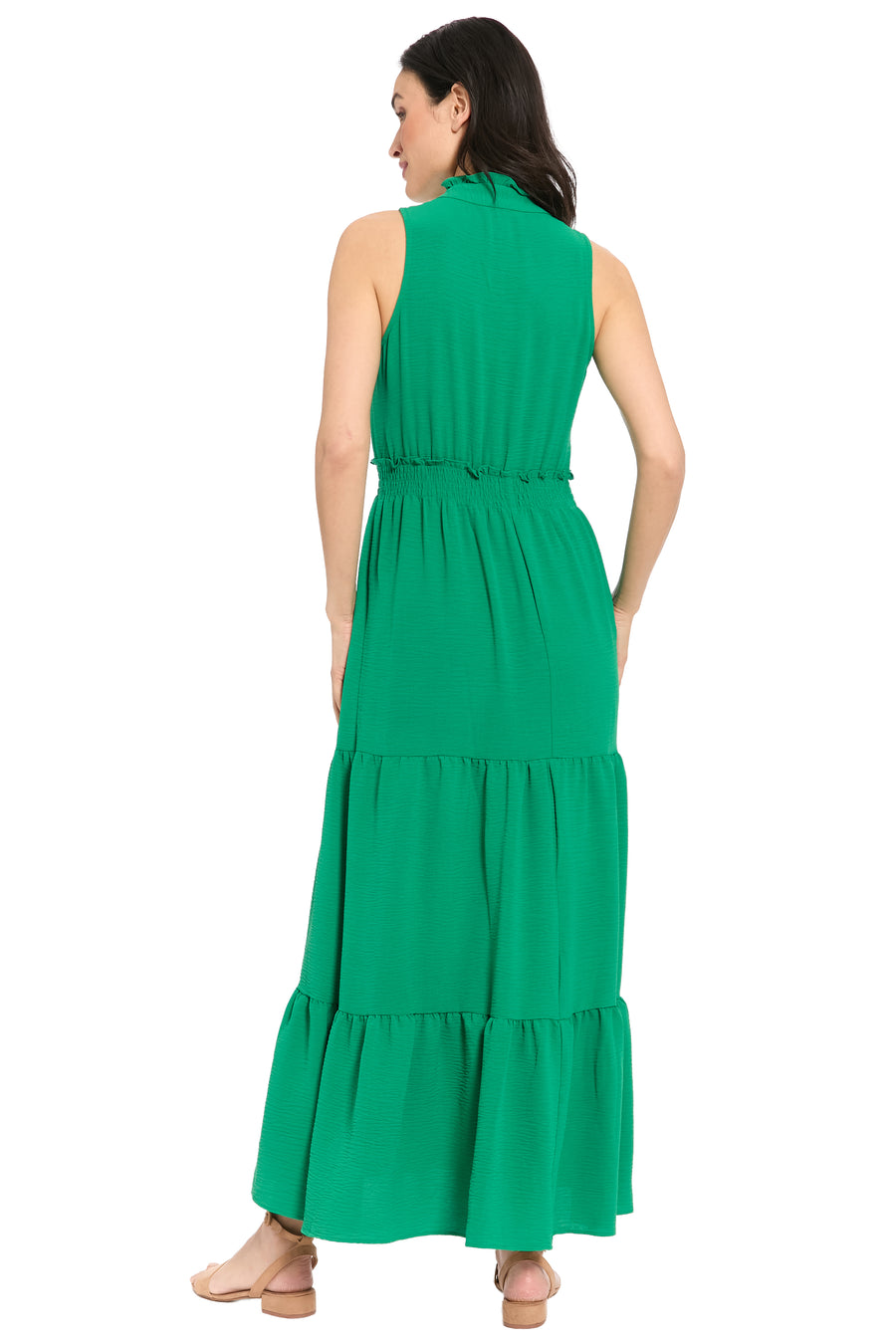 Scout Ruffle Neck Sleeveless Tiered Maxi