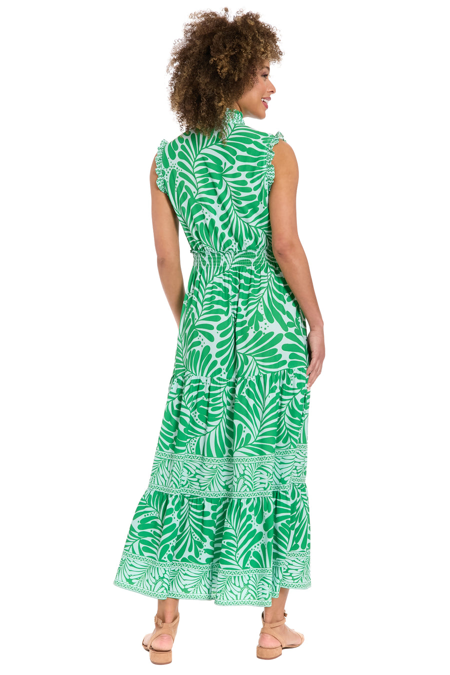 Consuela Sleeveless Maxi in Leaf Print