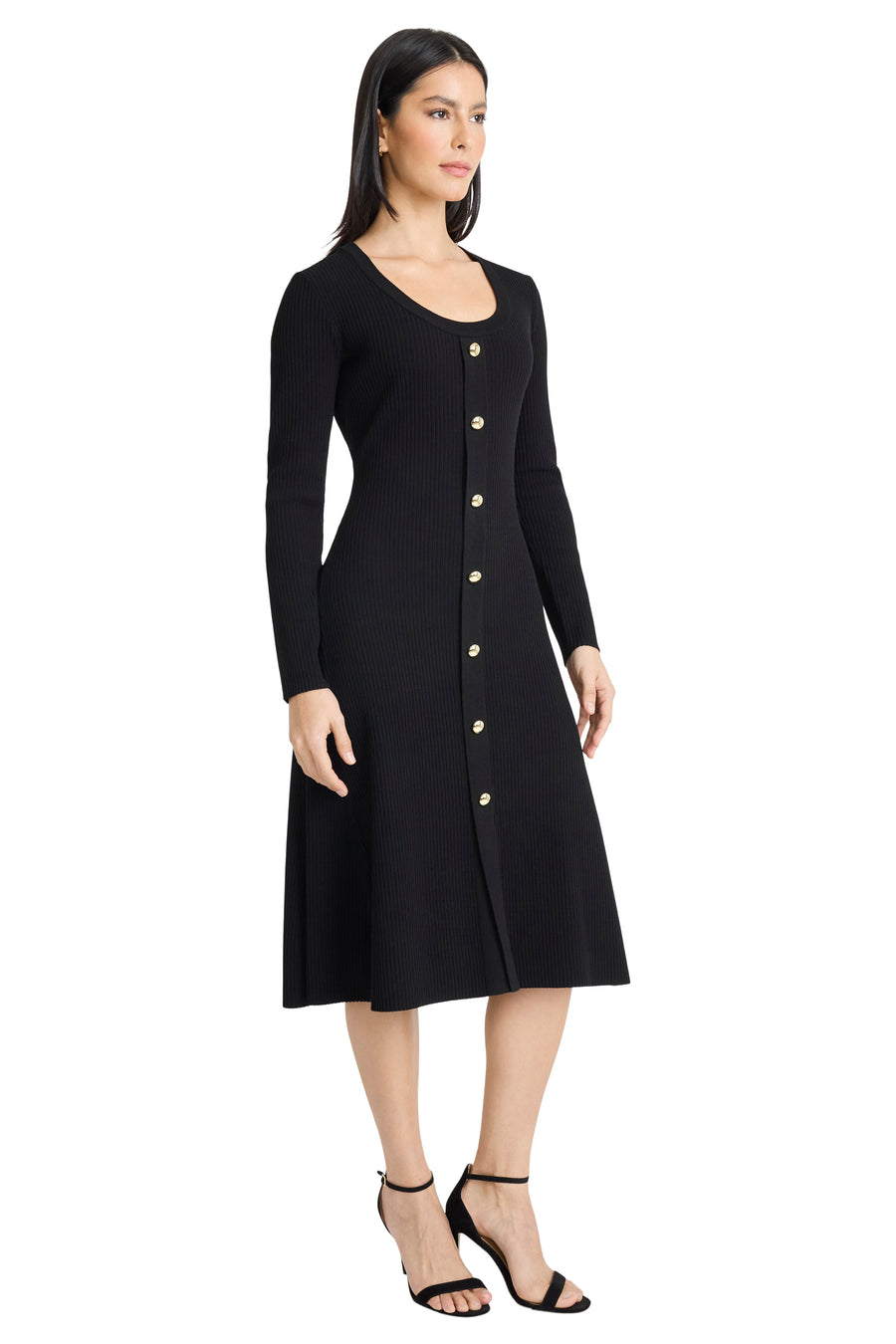 Amal Button Front Sweater Dress