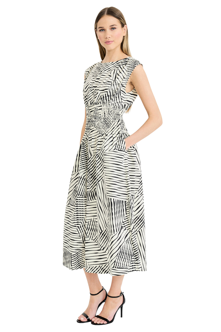 Willow Sleeveless Midi in Mazed Linework