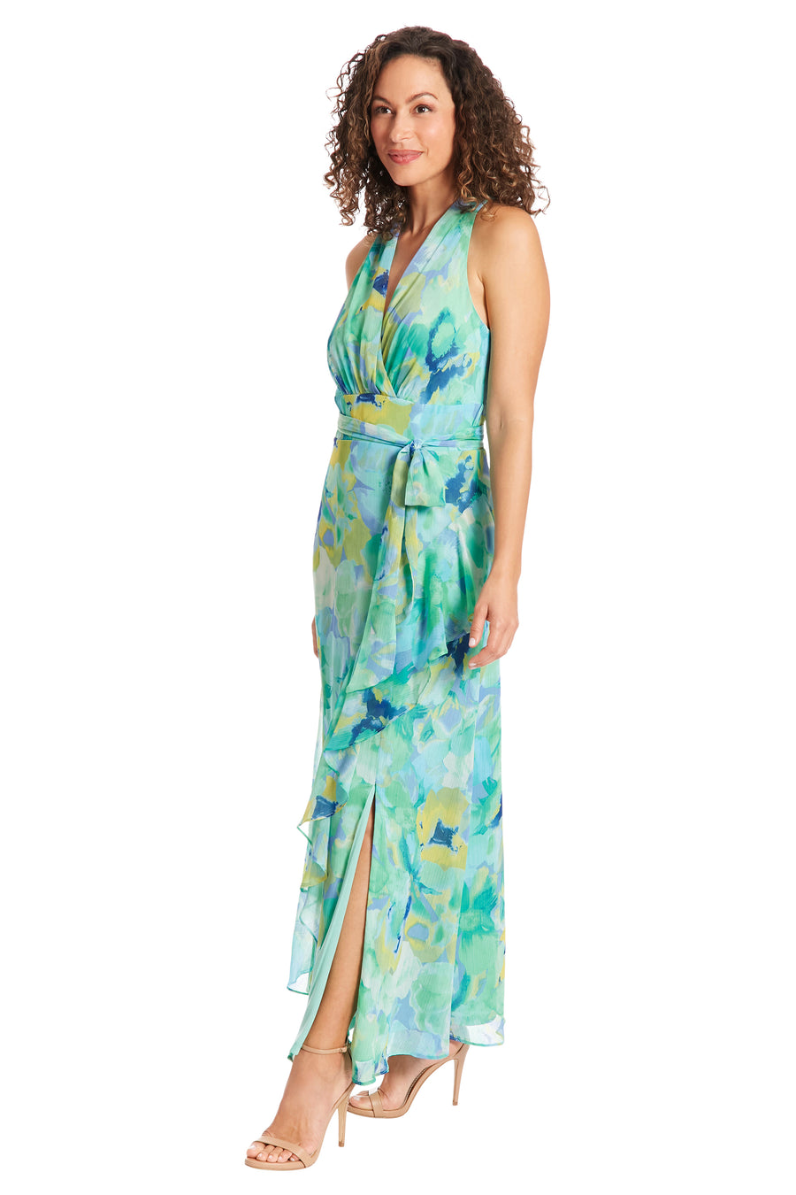 Amberlyn Halter Maxi in Pansy Blast