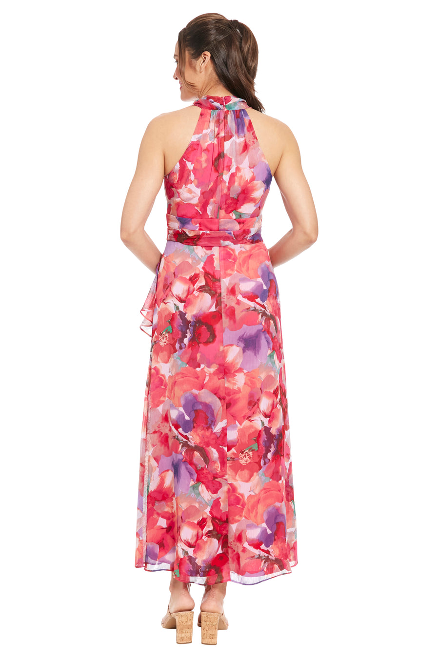 Amberlyn Halter Maxi in Pansy Blast
