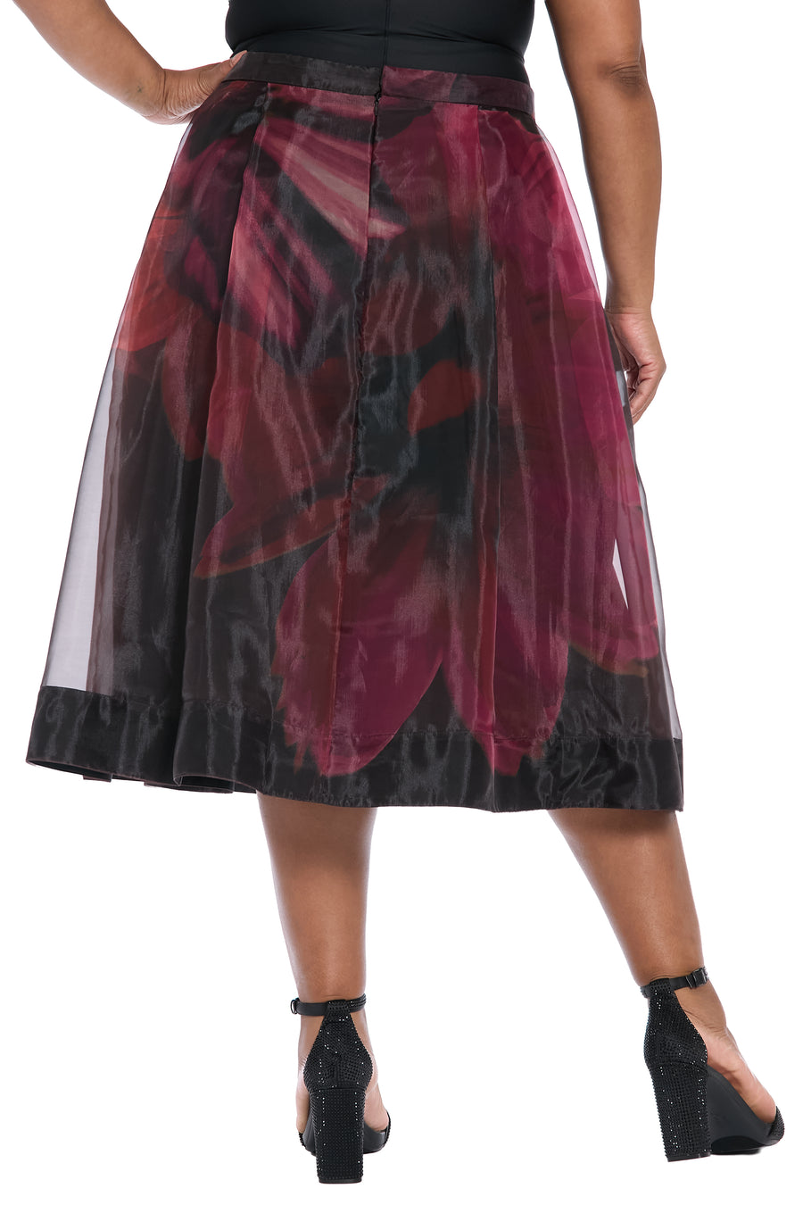 Harlem Pleated Midi Skirt in Bloom Organza
