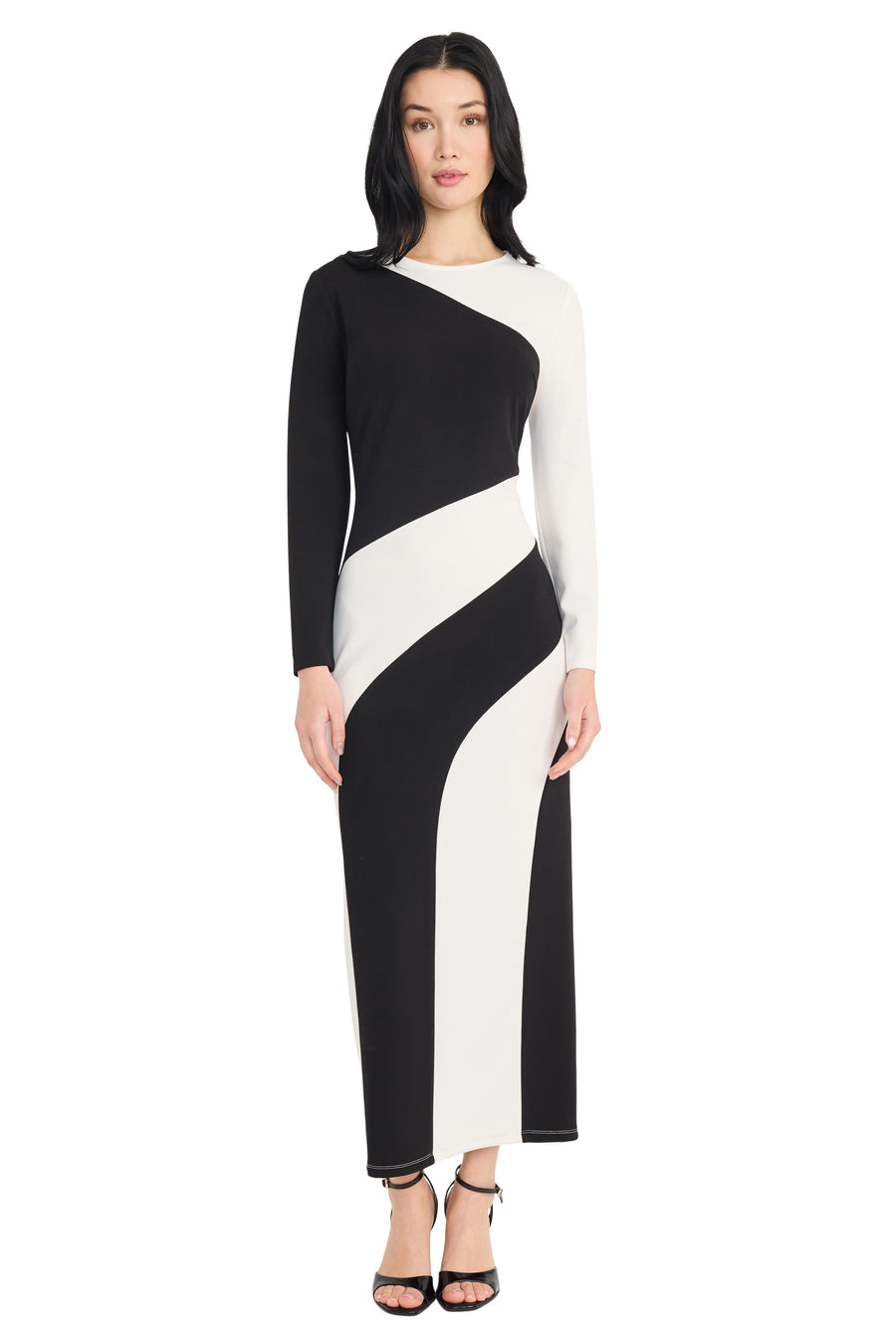 Juanita Long Sleeve Color Block Maxi