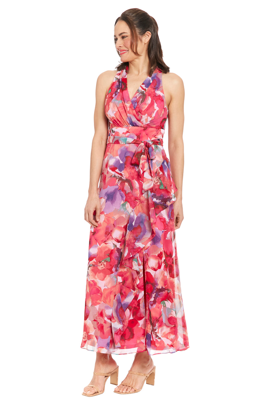Amberlyn Halter Maxi in Pansy Blast