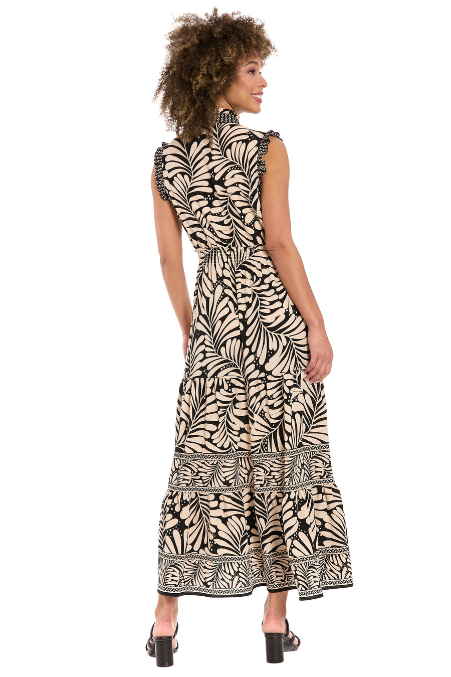 Consuela Sleeveless Maxi in Leaf Print