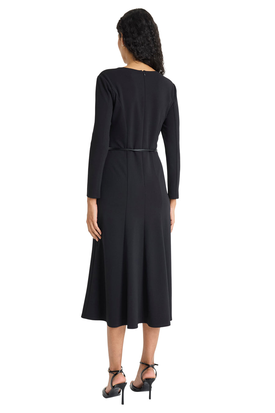 Elea Long Sleeve Midi Dress with Belt
