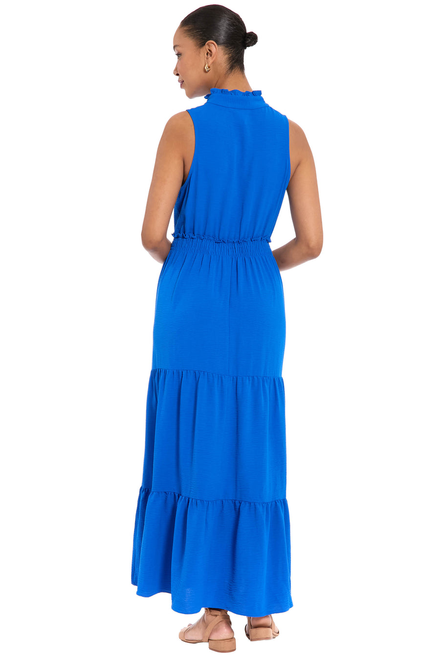 Scout Ruffle Neck Sleeveless Tiered Maxi
