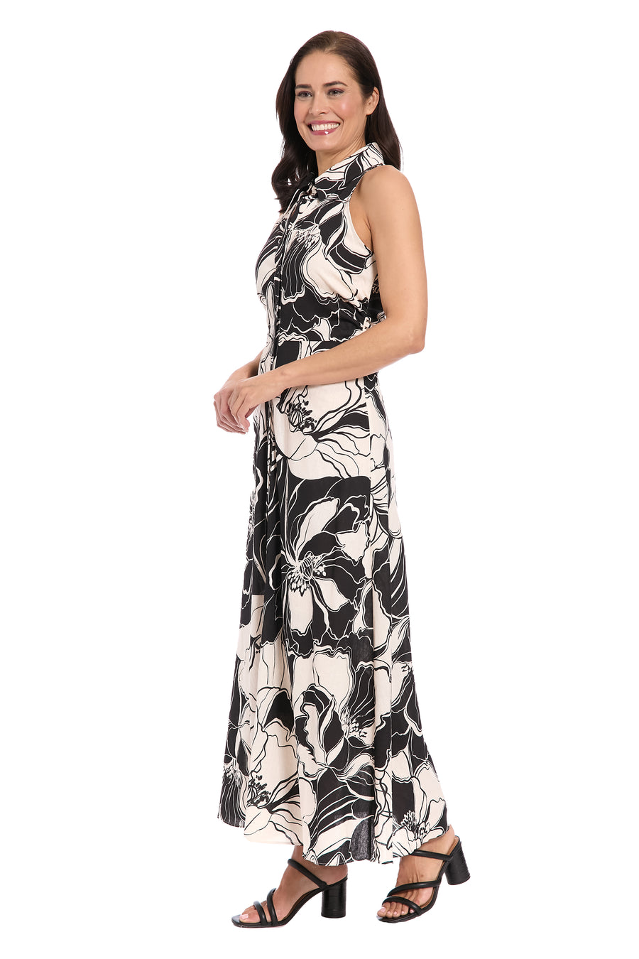 Mathilda Sleeveless Shirtdress in Linen Rayon