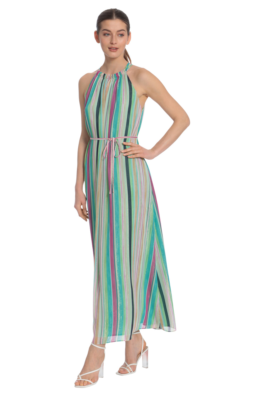 Layla Halter Stripe Maxi in Seville Stripe - FINAL SALE