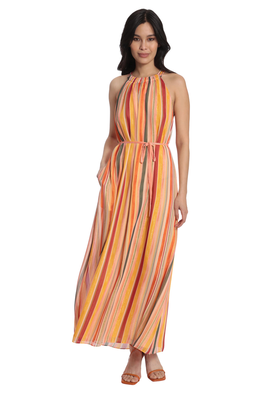 Layla Halter Stripe Maxi in Seville Stripe - FINAL SALE