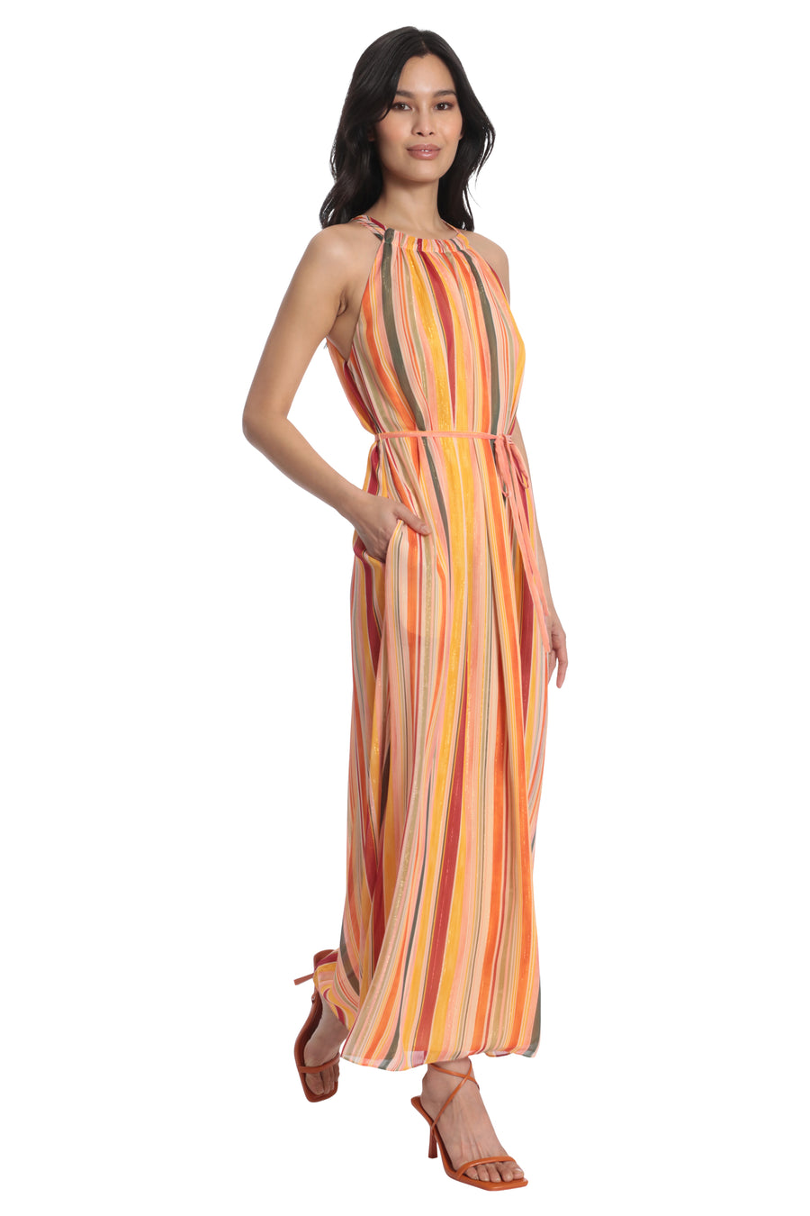 Layla Halter Stripe Maxi in Seville Stripe - FINAL SALE